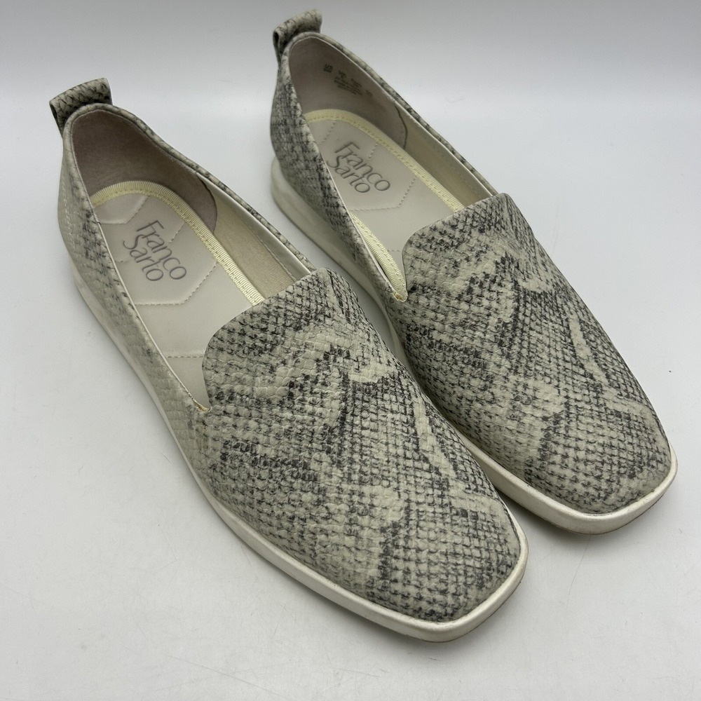 Franco Sarto Loafers Women 8 M Snakeskin Print Boston Slip-on Sneaker Square Toe